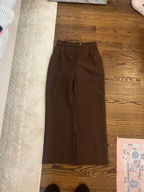 Abercrombie & Fitch Brown High-Waist Wide-Leg Trousers